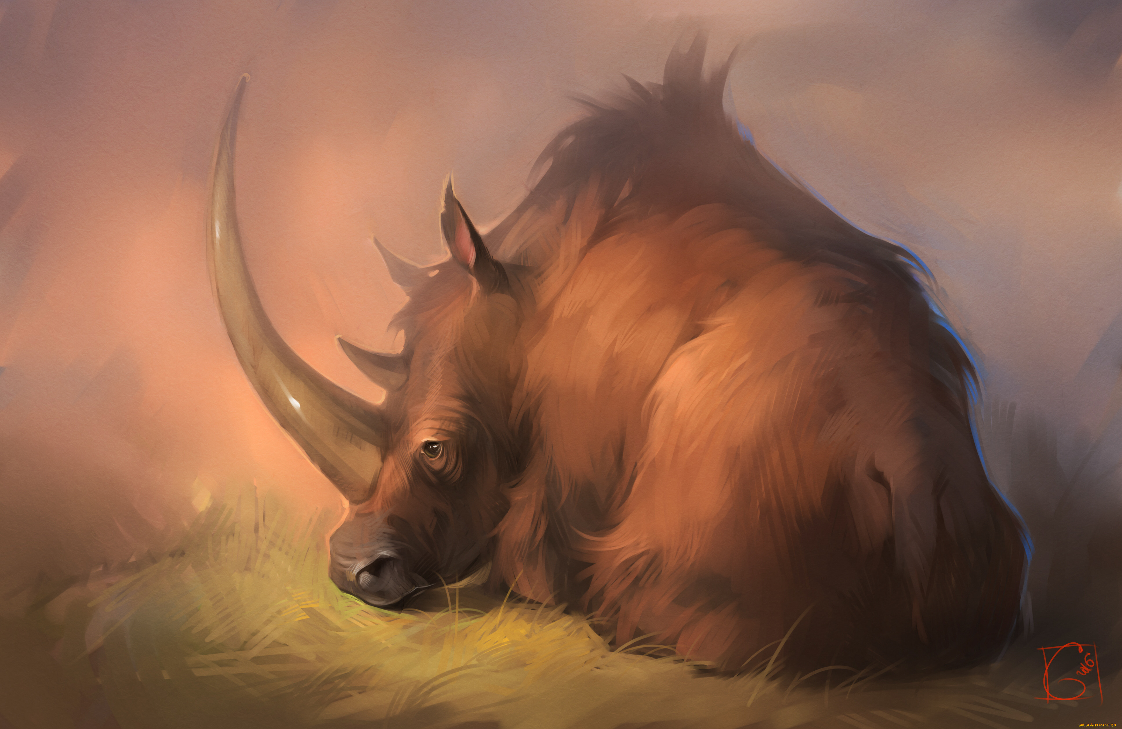 Шерстистый носорог арт